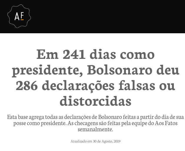 Aos Fatos: Declarações de Bolsonaro