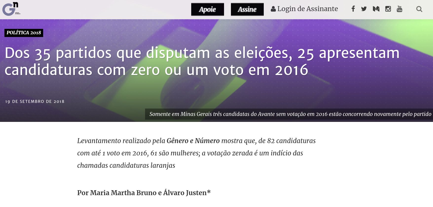 Gênero e Número - mulheres sem votos